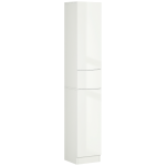 kleankin Columna de Baño con 1 Cajón y 5 Estantes Abiertos Mueble Auxiliar de Baño Estilo Moderno 30x28x170 cm Blanco
