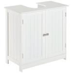 HOMCOM Mueble bajo Lavabo, Mueble de Baño con 2 Puertas y Estante Ajustable, Armario de Baño para Lavabo con o sin Pedestal, Estilo Moderno, 60x30x60 cm Blanco