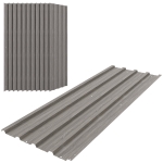 Outsunny Set 12 Pannelli di Ricambio 129x45 cm per Casette da Giardino in Acciaio Zincato Grigio
