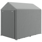 Outsunny Abri de Jardin Imperméable avec 2 Compartiments, Porte Enroulable à Fermeture Éclair, 120x179x165cm, Gris Clair
