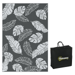 Outsunny Outdoor Wendeteppich, wasserfest, Blattmuster, 182x274cm, Grau/Weiß