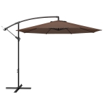 Outsunny afneembare parasol zweefparasol zwengelparasol met handkruk, koffie