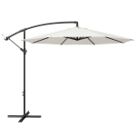Outsunny Parasol afneembare zwevende parasol zwengelparasol met handkruk crème