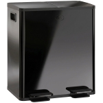 HOMCOM 40L Dual Compartment Stainless Steel Bin, with Deodoriser Holders - Black