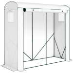 Outsunny Serra in telo con finestre a rete e porta avvolgibile, 200x75x188 cm, bianco