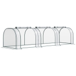 Outsunny PVC Tunnel Greenhouse - Plant Grow House with Steel Frame for Garden Backyard, Zipper Doors, 350Lx100Wx80H cm, Transparent