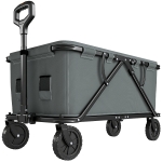 Outsunny Gartenwagen 120 kg belastbar, klappbar Transportwagen mit herausnehmbare Plane 160 Liter Dunkelgrau