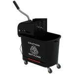HOMCOM Carrello per Pulizie in Plastica PP da 20L con Secchio e Strizzatore, 60x27x70.5 cm, Nero