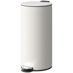 HOMCOM Poubelle cuisine 30L, poubelle à pédale avec seau intérieur amovible, couvercle à fermeture douce, 36x30x60,5cm, crème