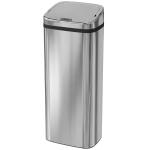 HOMCOM Poubelle à capteur de mouvement ouverture automatique 1 bac de 50 L en acier inoxydable