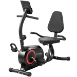SPORTNOW Liegeergometer für Zuhause mit 8 verstellbar Widerstandsstufe Magnetbremse APP Pulssensor LCD-Display Fußriemen