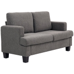HOMCOM Divano 2 posti in ciniglia con cuscini sfoderabili, 133x70x80 cm, Grigio scuro