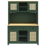 Large Freestanding Storage Cabinet with Adjustable Shelves, Tall Kitchen Cupboard with Colour-Changing Lighting, 120L x 40W x 180H cm, Antique Green