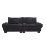 Oversized Two-Seater Sofa with Modern Deep-Seated Modular Design, Comfortable Daybed with Ergonomic Curves, 224L x 81W x 81H cm, Black