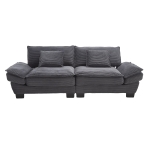 Oversized Two-Seater Sofa with Modern Deep-Seated Modular Design, Comfortable Daybed with Ergonomic Curves, 224L x 81W x 81H cm, Dark Gray