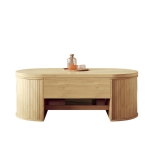 Lift-Top Coffee Table with Height-Adjustable Lift-Up Tabletop, Modern Center Table with Extendable Lower Shelf, 110L x 55.5W x 40H cm, Wood