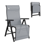 Outsunny Sdraio da Giardino Zero Gravity Pieghevole e Reclinabile a 9 Livelli con Cuscino Lombare, Grigio