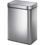 HOMCOM Poubelle à capteur 50 L avec couvercle à fermeture douce, poubelle de cuisine automatique en acier inoxydable, argenté