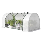 Outsunny Serre de jardin mini serre serre à tomates 2 x 1 x 0,8 m porte zippée bâche PE acier blanc