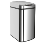 HOMCOM Poubelle de cuisine automatique 12 L en acier inoxydable, poubelle à capteur avec couvercle, 28 x 22 x 41 cm, argent