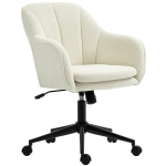 HOMCOM Chaise de bureau, fauteuil de bureau ergonomique réglable en hauteur, siège pivotante, fonction de bascule, beige
