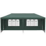 Outsunny Tonnelle de jardin, tente de réception avec Fenêtres et parois latérales amovibles, pour fêtes et mariages, 6 x 3 m Vert