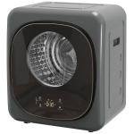 HOMCOM Sèche-linge 4 kg, design compact, 5 modes, minuterie, Gris+Noir
