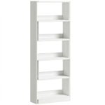 HOMCOM Estantería Expandible 5 Niveles Giratoria 350° Ancho Ajustable Convertible en en L Recta o Compacta 111,5x23,8x163,7 cm