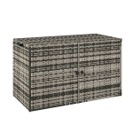 Outsunny Rattan Opbergbox 350L – Weerbestendige Kussenbox met Deksel, Gasveren en Handgrepen, UV-bestendig – Tuinbox voor Tuin, Terras of Balkon, 118x57x69 cm, Gemêleerd Grijs