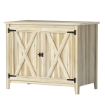 Outsunny Armoire de jardin en bois, placard de jardin en bois avec étagères et double portes, 110 x 60 x 88,5 cm, bois naturel