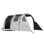Outsunny Campingzelt für 4-5 Pers., abdunkelbare Fenster, wasserdicht, 180H x 460L x 230B cm, Khaki/Orange