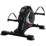 SPORTNOW Mini-trainingswiel, voetpedaaltrainer, trainingsapparaat met 8 weerstandsniveaus, LCD-display, metaal, kunststof, zwart
