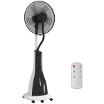 HOMCOM Ventilatore a Nebulizzazione da 3L a 3 Modalità e 3 Velocità, in Plastica e Metallo, 50x40x125 cm, Bianco e Nero