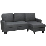 HOMCOM Narożnik z funkcją spania i pojemnikiem w kształcie L Sofa z chaiselongue, regulowane oparcie do salonu