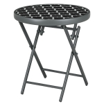 Outsunny Table basse pliante table d'appoint pliante plateau en verre trempé motifs noirs et blancs en métal Ø 45 x 50 cm noir
