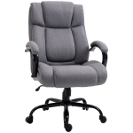Vinsetto Sedia Ufficio Ergonomica in Tessuto Effetto Lino, Portata 220kg, Girevole, Altezza Regolabile, Grigio Chiaro