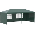 Outsunny Tonnelle de jardin, tente de réception avec Fenêtres et parois latérales amovibles, pour fêtes et mariages, 6 x 3 m Vert