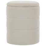 HOMCOM Pouf de depozitare din chenille cu capac, taburet rotund pentru living și dormitor, bej