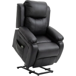 HOMCOM Fauteuil releveur électrique fauteuil relax électrique avec repose-pied télécommande et 2 pochettes 76x90x105cm noir