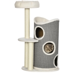 PawHut kattenboom, klimboom met krabpaal, kattenboom, wit