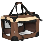 PawHut Hondentas Hondenreistas, 3 ingangen, opvouwbaar, 70 x 51 x 50 cm, Bruin + Beige
