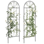 Outsunny Treillis de jardin lot de 2 support pour plantes grimpantes en métal - 51 x 152 cm noir