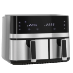 HOMCOM Heißluftfriteuse Friteuse, 2700 W, 8 Einstellungen, 41,8 cm x 39,2 cm x 31,1 cm, Schwarz + Silber