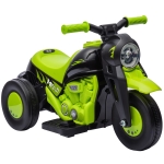 AIYAPLAY Motocicletă electrică pentru copii 2-5 ani, 3 roți, 6 V, 3 km/h, cu funcție de bule, efecte luminoase și sonore, verde