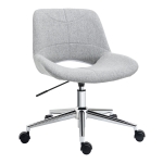 HOMCOM Bureaustoel, in hoogte verstelbaar, 360° draaibaar, tot 110 kg, metalen frame, lichtgrijs, 49 x 56,5 x 73-82,5 cm