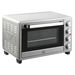 HOMCOM Mini oven 32 l elektrische mini oven drie niveaus met zilverkleurige bakplaten