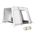 Outsunny Achtertent voor 2-4 personen, 320 x 280 x 205 cm 2-in-1 autotent waterdicht tunneltent met 4 deuren, raam en grondzeil