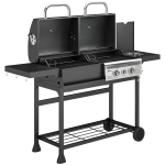 Outsunny Dual Fuel BBQ Grill - Black