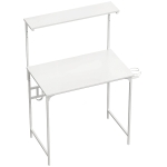HOMCOM Computer Desk, 80cm Home Office Study Table with Hutch Shelf, Cup Holder, Headphone Hook, White