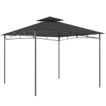 Outsunny Paviljoen 3x3 m waterafstotend stevig tuinpaviljoen met uitschuifbaar bovenframe en dubbeldak donkergrijs